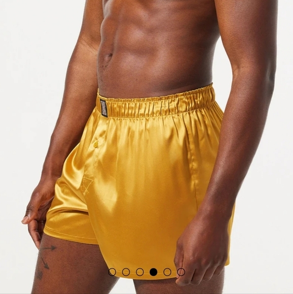 NWT Savage X Fenty By Rihanna satin boxers in spiced yellow size small - Picture 3 of 5